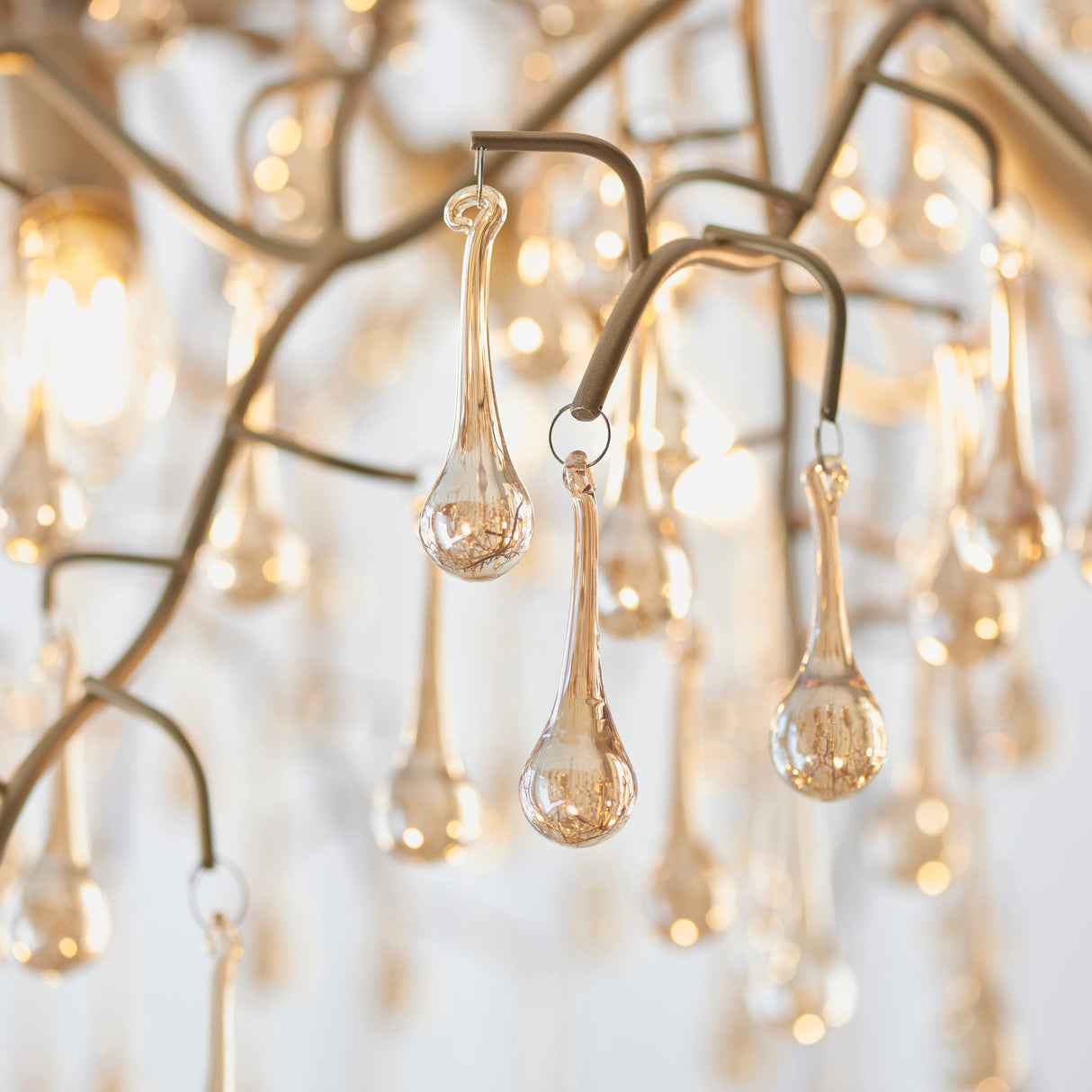 Brayworth Branch Linear Droplets 6 Light Chandelier - Aged Gold