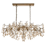 Brayworth Branch Linear Droplets 6 Light Chandelier - Aged Gold