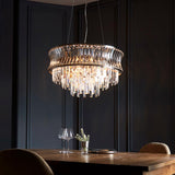 Wychford Concave 9 Light Pendant - Bright Nickel Clear