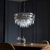 Wychford Concave 9 Light Pendant - Bright Nickel Clear