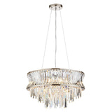Wychford Concave 9 Light Pendant - Bright Nickel Clear