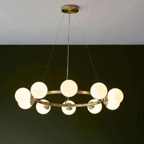 Brammoor Ring Gloss 10 Light Pendant - Satin Brushed Gold