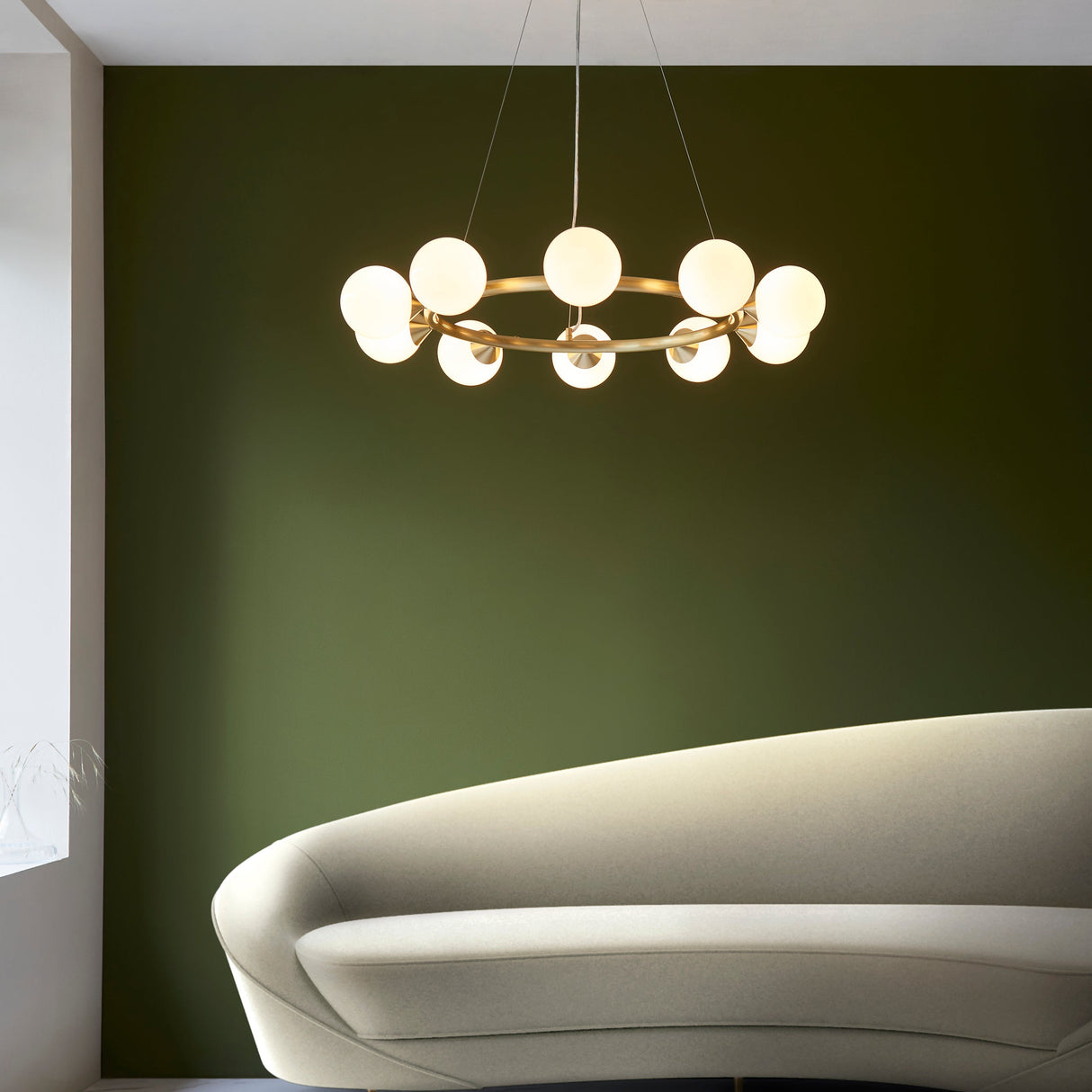 Brammoor Ring Gloss 10 Light Pendant - Satin Brushed Gold