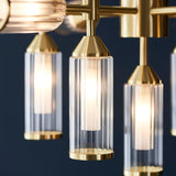 Gorsewell Ribbed 13 Light Pendant - Frosted Satin Brass
