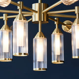 Gorsewell Ribbed 13 Light Pendant - Frosted Satin Brass