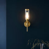Gorsewell Ribbed Single Wall Light - Frosted Satin Brass