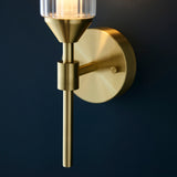 Gorsewell Ribbed Single Wall Light - Frosted Satin Brass