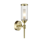 Gorsewell Ribbed Single Wall Light - Frosted Satin Brass