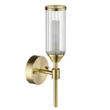Gorsewell Ribbed Single Wall Light - Frosted Satin Brass