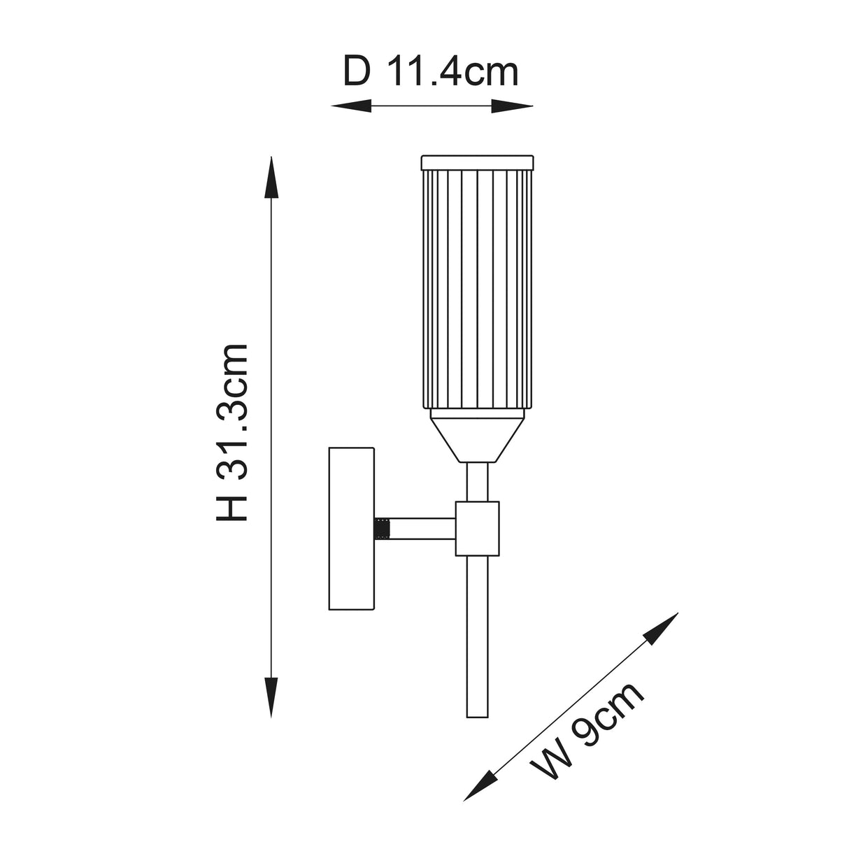 Gorsewell Ribbed Single Wall Light - Frosted Satin Brass