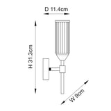 Gorsewell Ribbed Single Wall Light - Frosted Satin Brass