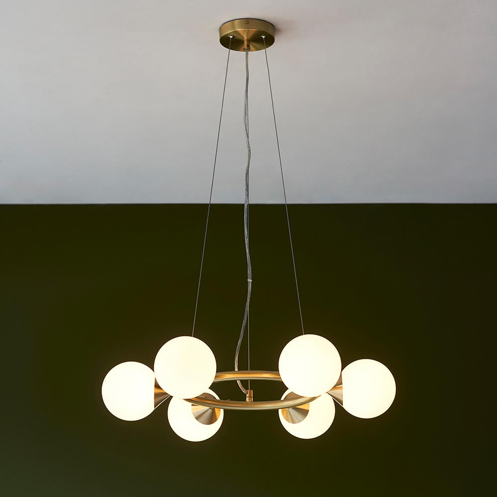 Brammoor Ring Gloss 6 Light Pendant - Satin Brushed Gold