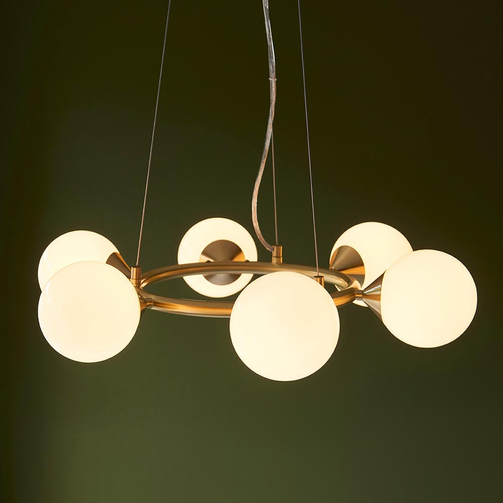 Brammoor Ring Gloss 6 Light Pendant - Satin Brushed Gold