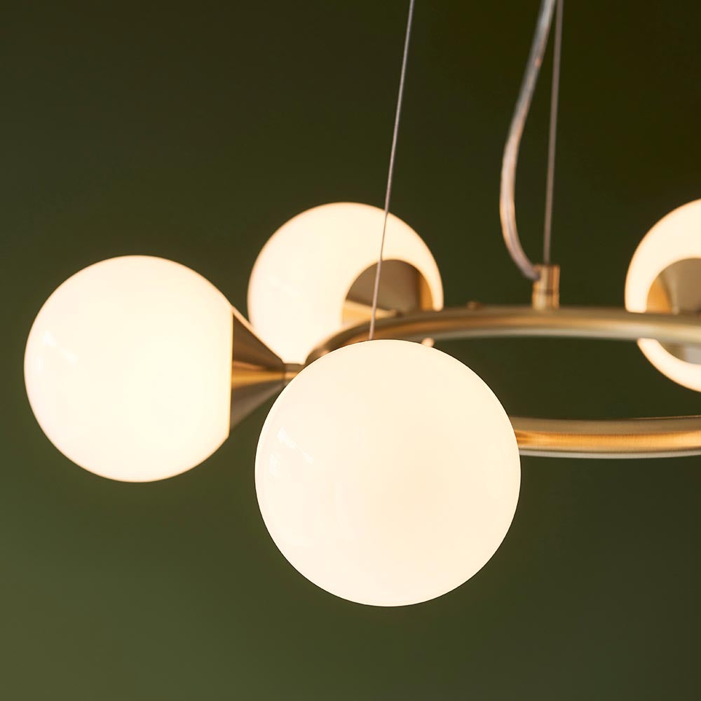 Brammoor Ring Gloss 6 Light Pendant - Satin Brushed Gold