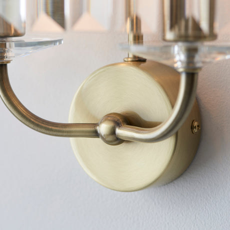 Calverdale Cut 2 Light Wall Light - Antique Brass