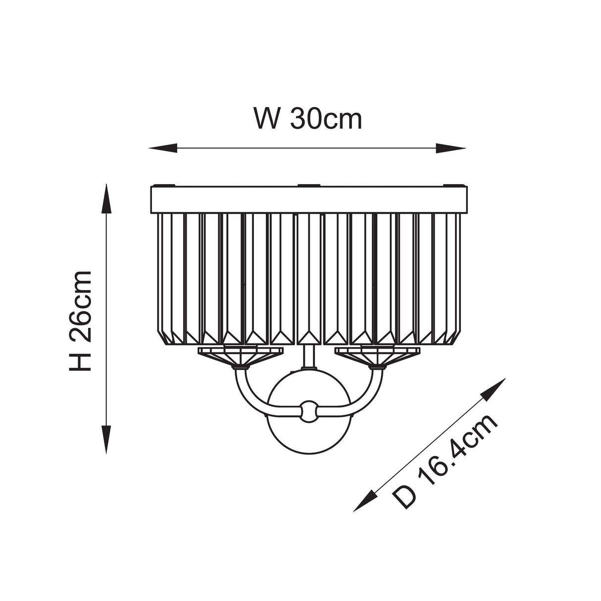 Calverdale Cut 2 Light Wall Light - Antique Brass