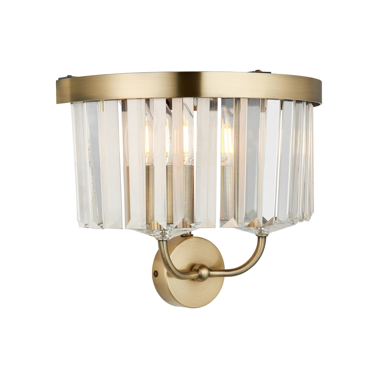 Calverdale Cut 2 Light Wall Light - Antique Brass