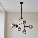 Haldmere Adjustable Stem 6 Light Pendant - Matt Black Grey