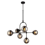 Haldmere Adjustable Stem 6 Light Pendant - Matt Black Grey
