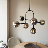 Haldmere Adjustable Stem 6 Light Pendant - Matt Black Grey