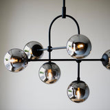 Haldmere Adjustable Stem 6 Light Pendant - Matt Black Grey