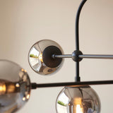 Haldmere Adjustable Stem 6 Light Pendant - Matt Black Grey