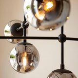 Haldmere Adjustable Stem 6 Light Pendant - Matt Black Grey