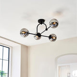 Haldmere Semi-flush 4 Light Flush Ceiling Light - Matt Black Grey