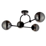 Haldmere Semi-flush 4 Light Flush Ceiling Light - Matt Black Grey