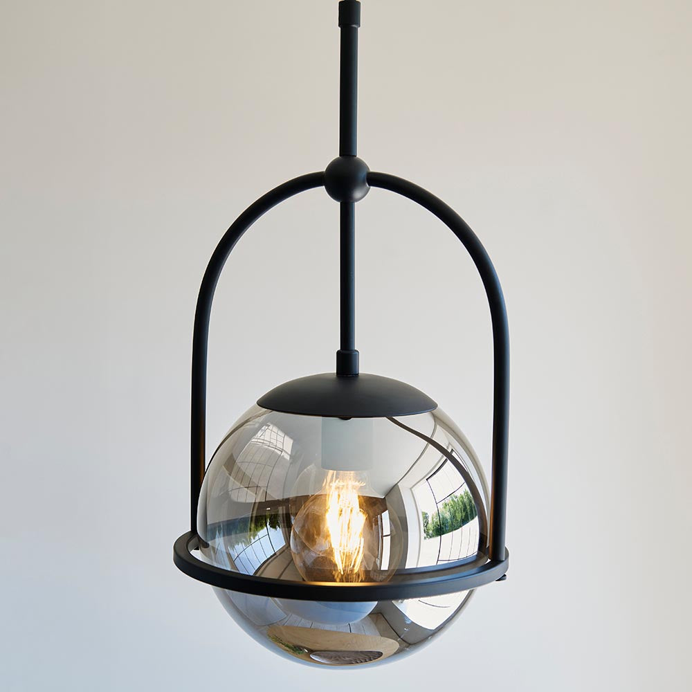 Haldmere Single Adjustable Stem Pendant - Matt Black Grey
