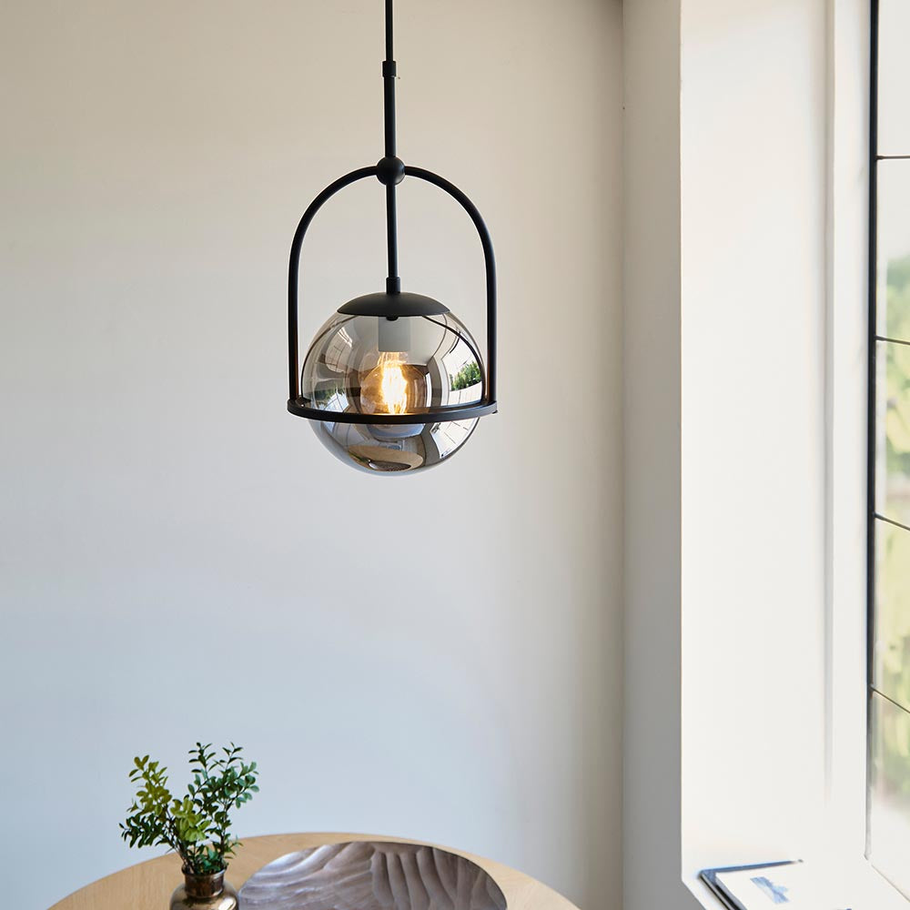 Haldmere Single Adjustable Stem Pendant - Matt Black Grey