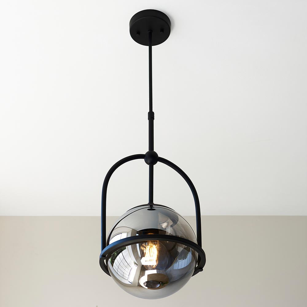 Haldmere Single Adjustable Stem Pendant - Matt Black Grey