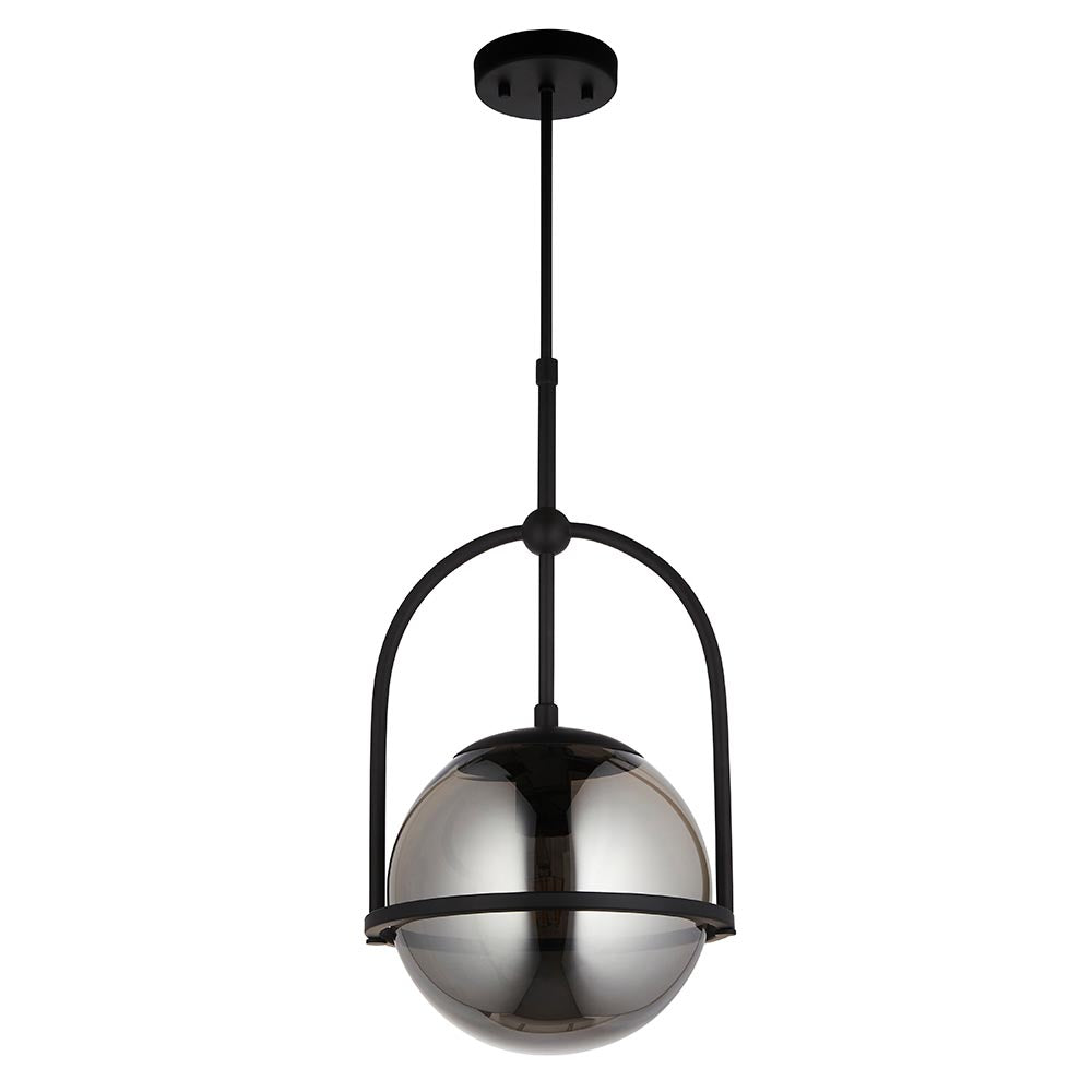 Haldmere Single Adjustable Stem Pendant - Matt Black Grey