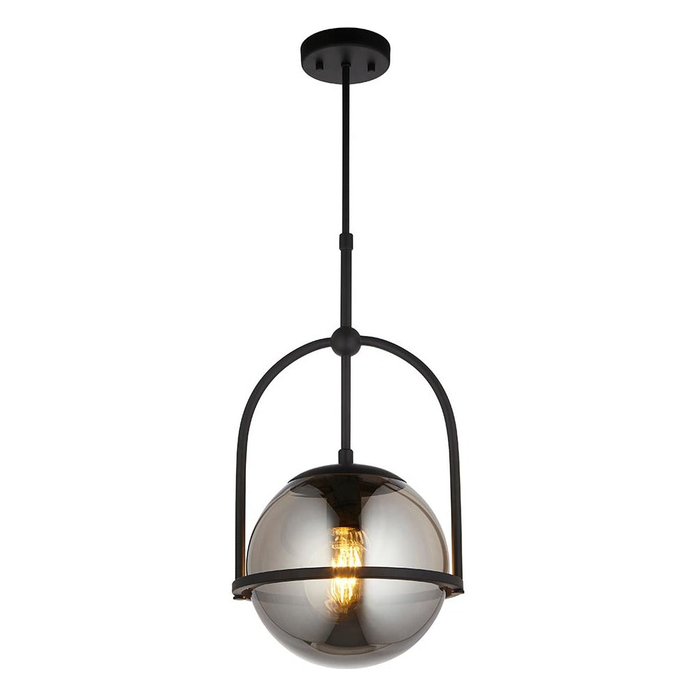 Haldmere Single Adjustable Stem Pendant - Matt Black Grey