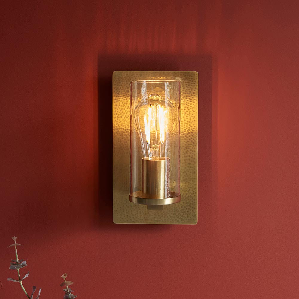 Pyleford Hammered Wall Light - Brass