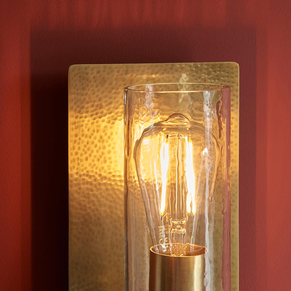Pyleford Hammered Wall Light - Brass