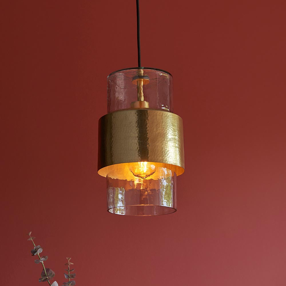 Pyleford Hammered Pendant - Brass