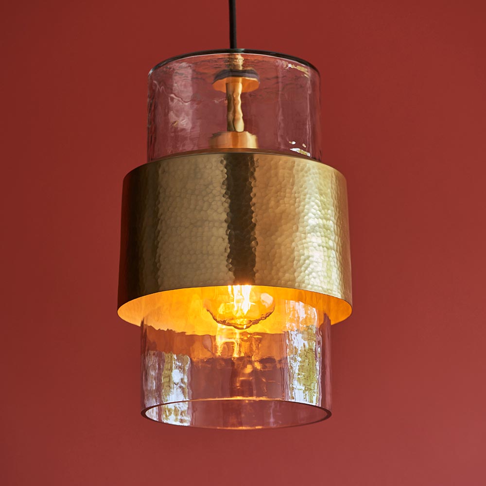 Pyleford Hammered Pendant - Brass