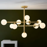 Brammoor Gloss 10 Light Pendant - Satin Brushed Gold