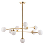 Brammoor Gloss 10 Light Pendant - Satin Brushed Gold