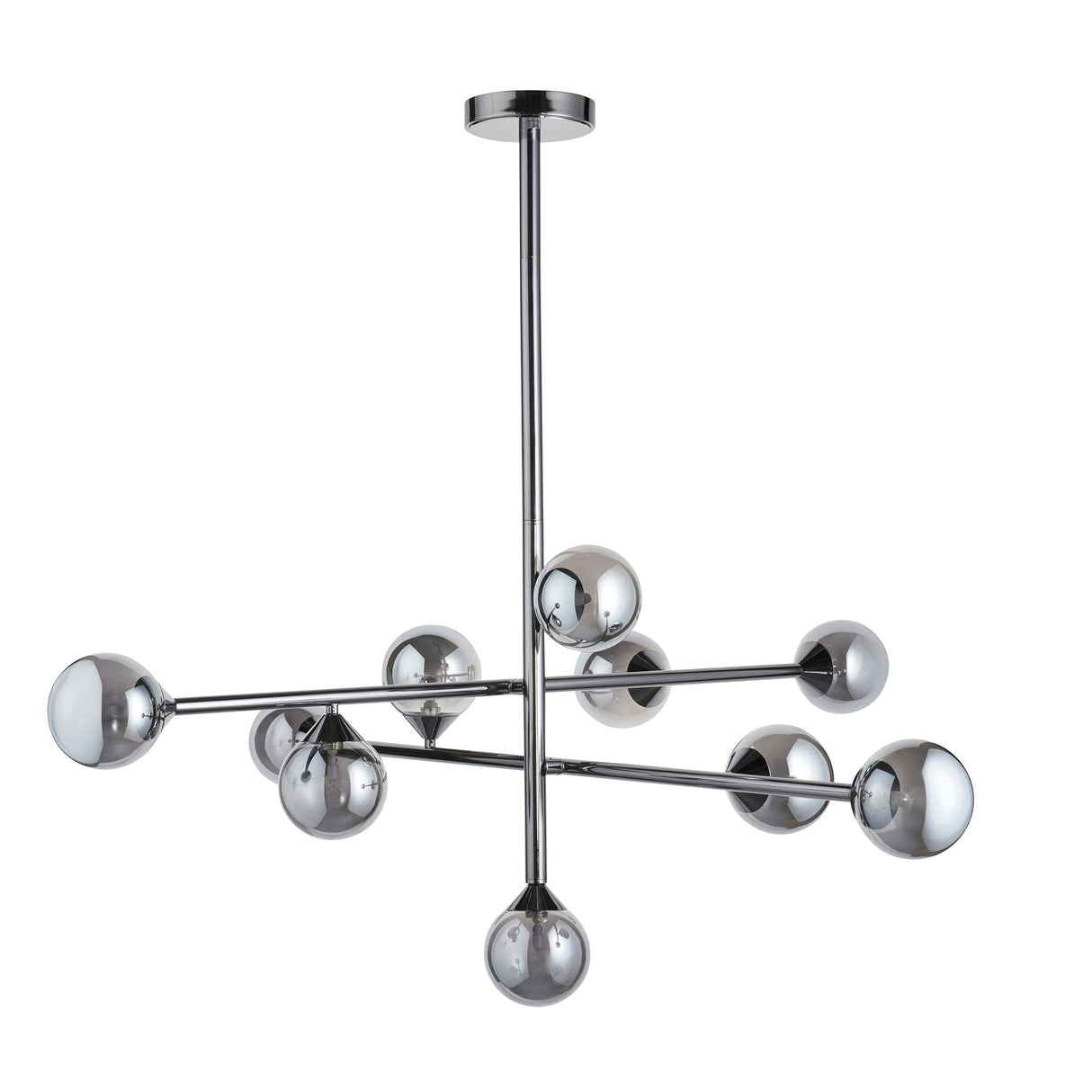 Brammoor 10 Light Pendant - Matt Black Smokey