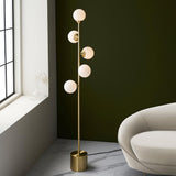 Brammoor Gloss Floor Lamp - Satin Brushed Gold