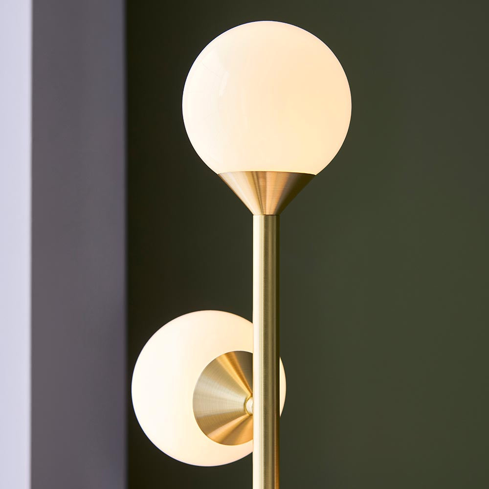 Brammoor Gloss Floor Lamp - Satin Brushed Gold