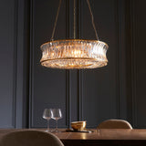 Wychford Warm Concave 6 Light Pendant - Brushed Brass Clear