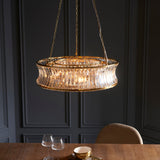 Wychford Warm Concave 6 Light Pendant - Brushed Brass Clear