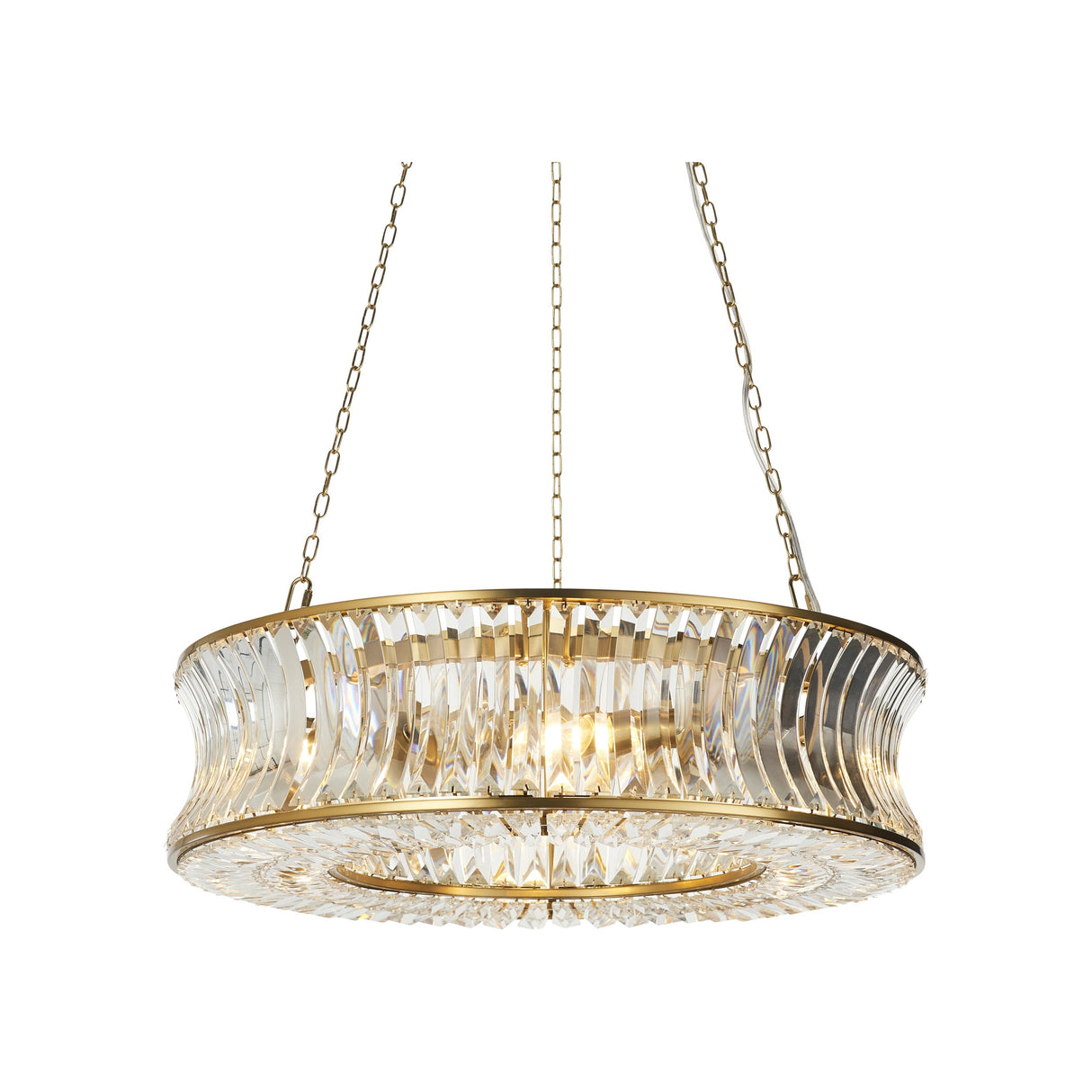 Wychford Warm Concave 6 Light Pendant - Brushed Brass Clear