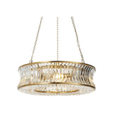 Wychford Warm Concave 6 Light Pendant - Brushed Brass Clear