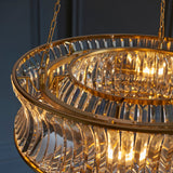 Wychford Warm Concave 6 Light Pendant - Brushed Brass Clear