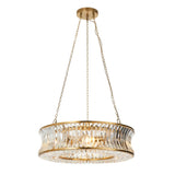 Wychford Warm Concave 6 Light Pendant - Brushed Brass Clear