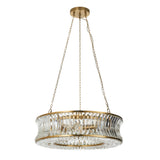Wychford Warm Concave 6 Light Pendant - Brushed Brass Clear